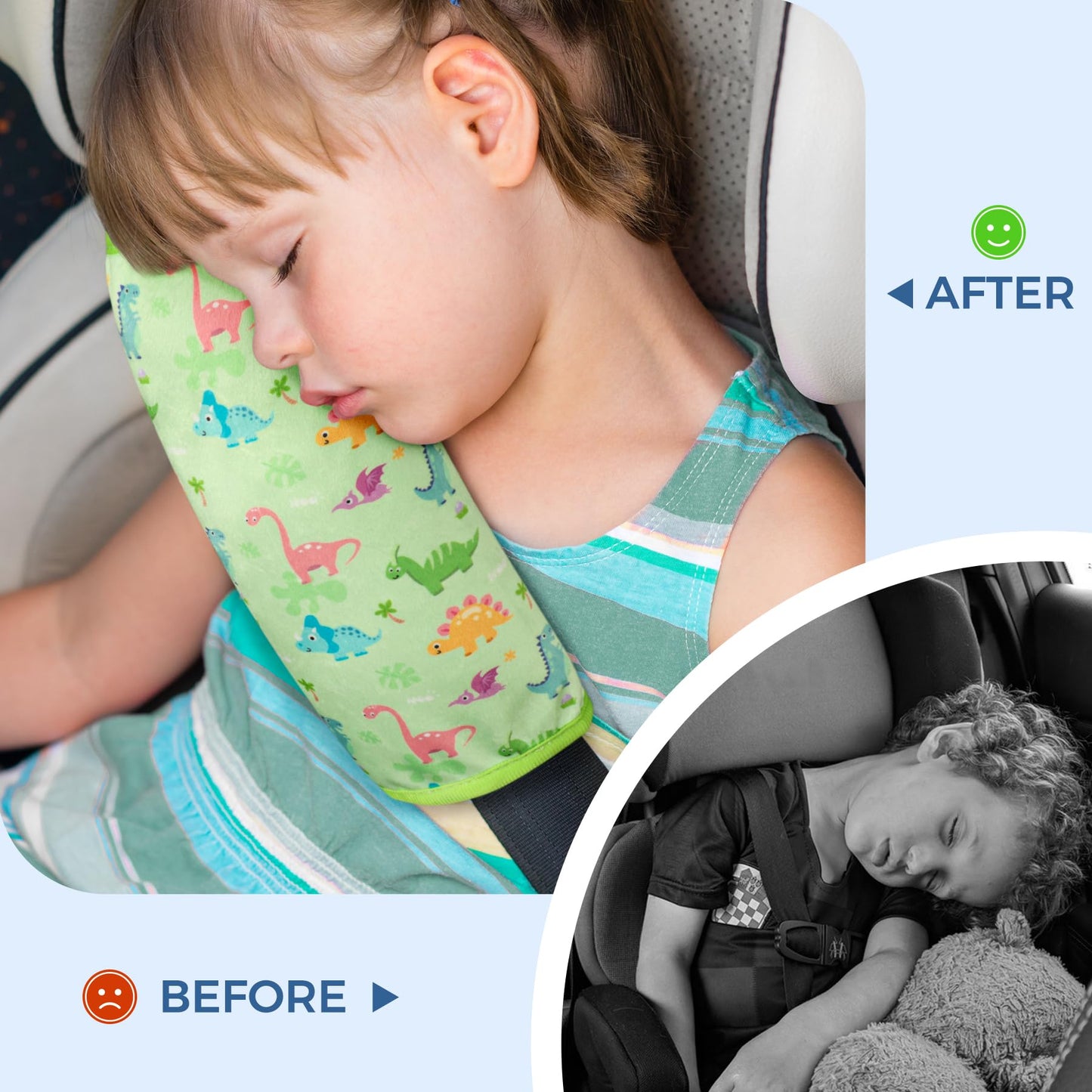 COOLBEBE Seat Belt Pillow for Kids, Extra Soft Toddler