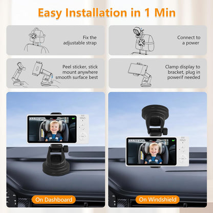 Wireless Baby Car Camera – 5” HD 360° Monitor