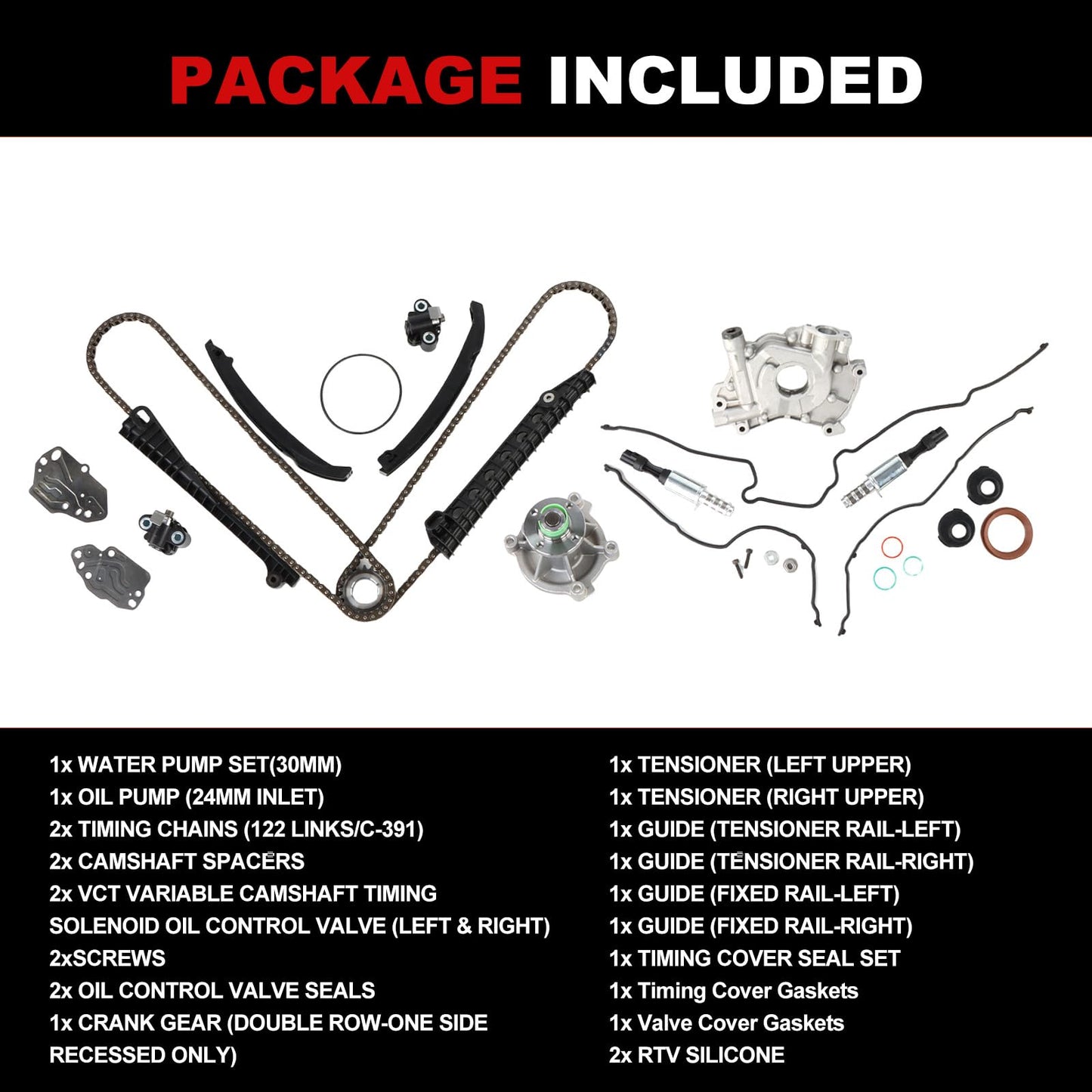 Engine Timing Chain Kit Oil Pump Water Pump Phasers