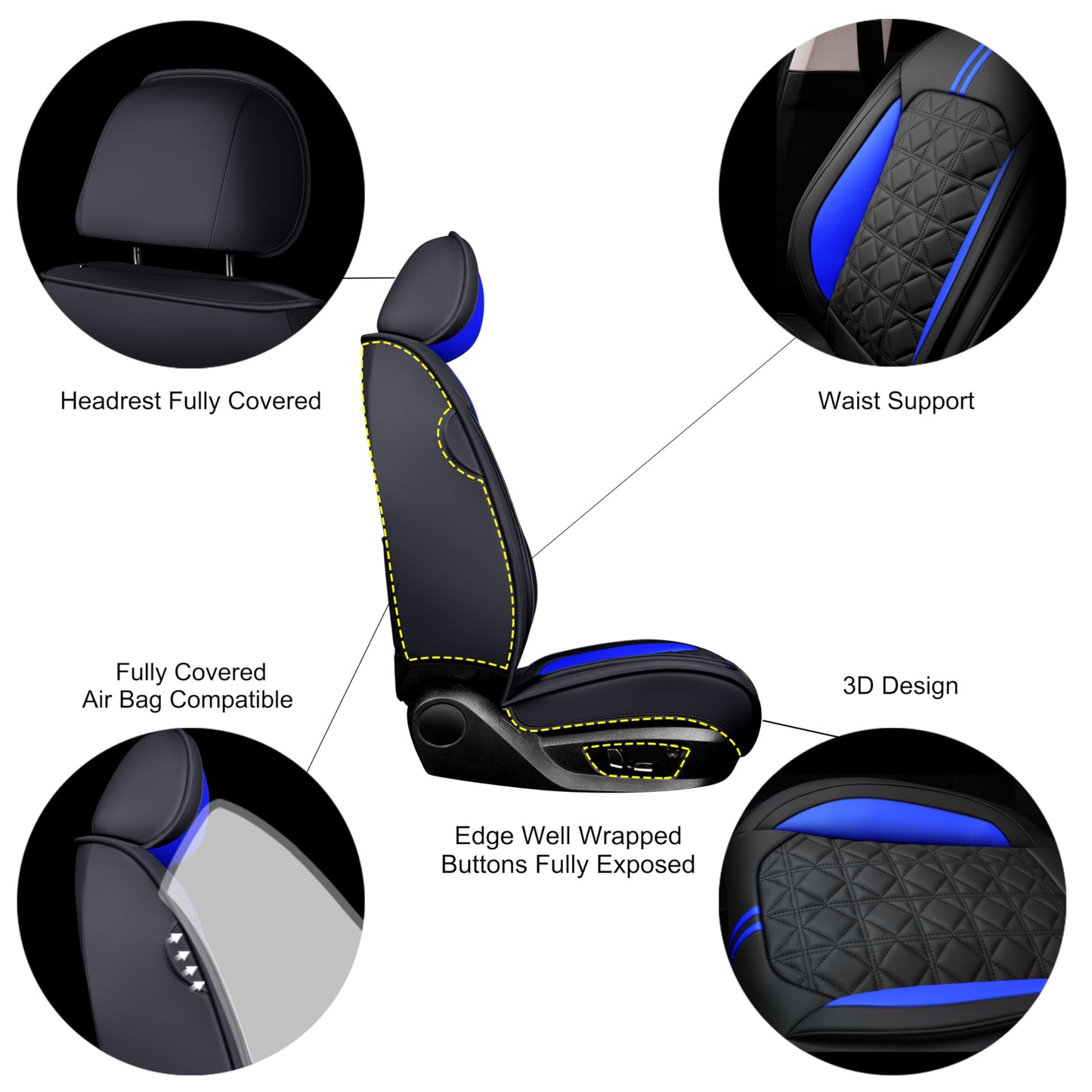 OASIS AUTO Waterproof Leather Seat Covers – Coffee