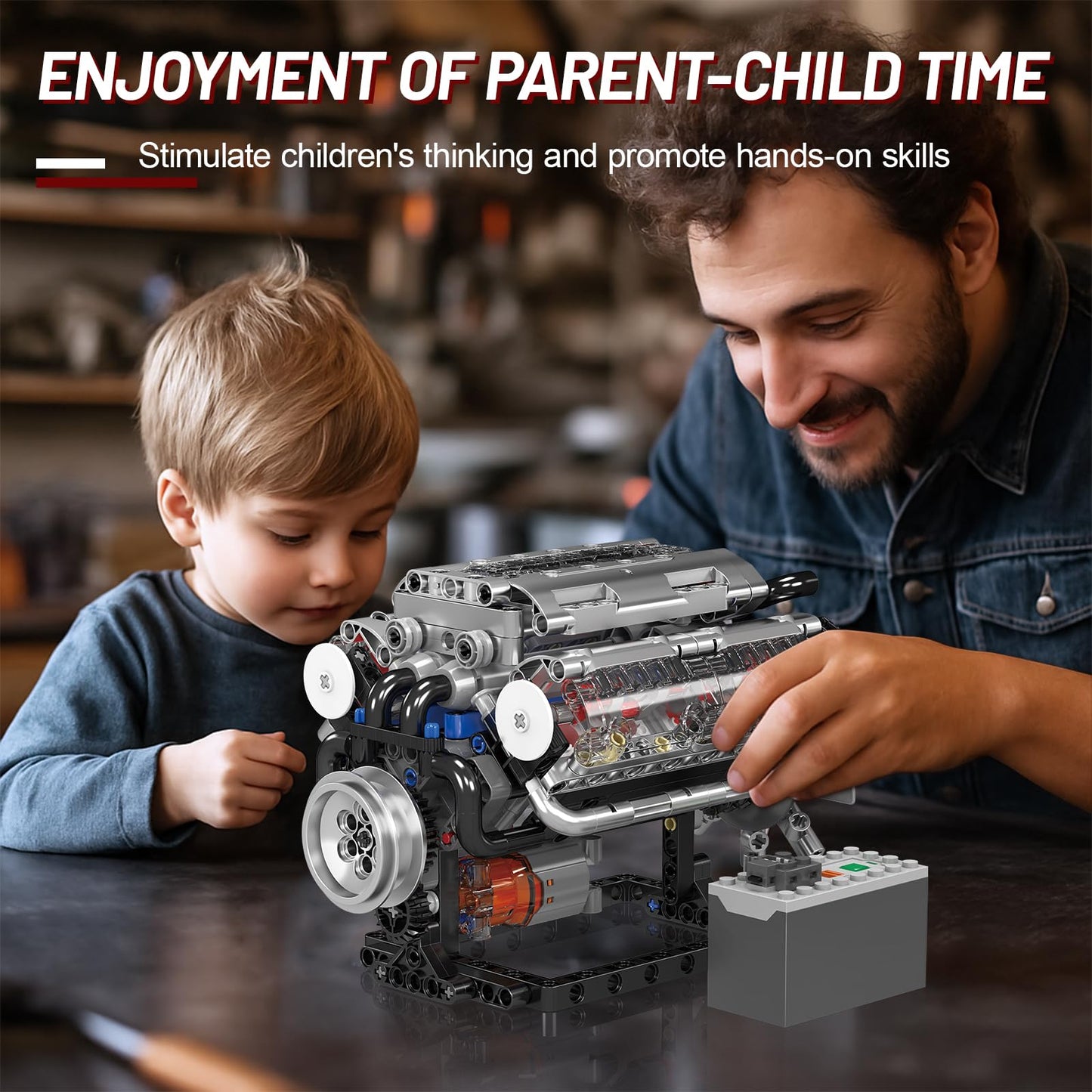 Mini V8 Engine DIY Kit – 487PCS