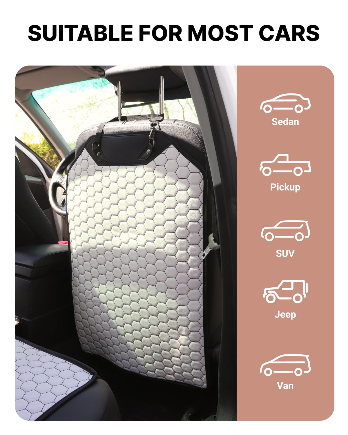 Premium Leather Car Seat Protector for Back Seat