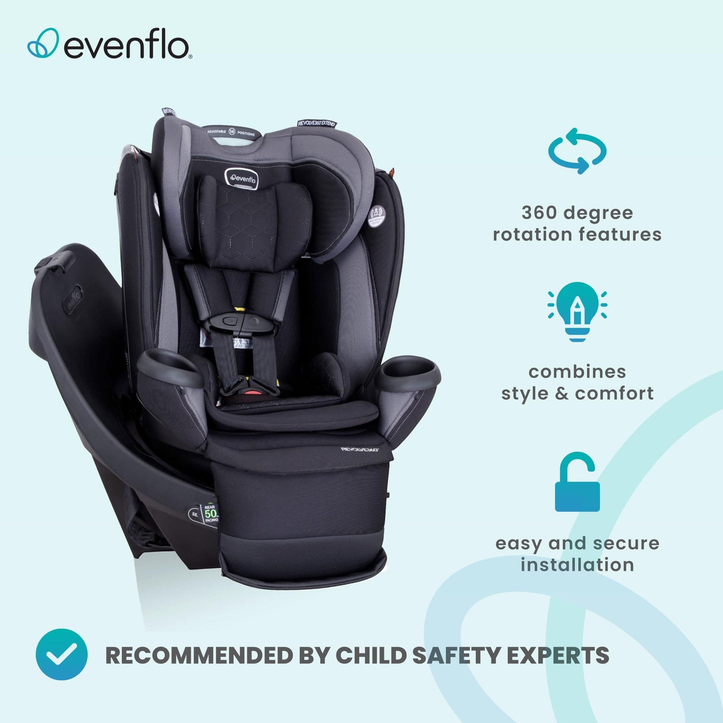 Evenflo Revolve360 Extend Convertible Car Seat with 360 Degree Rotation