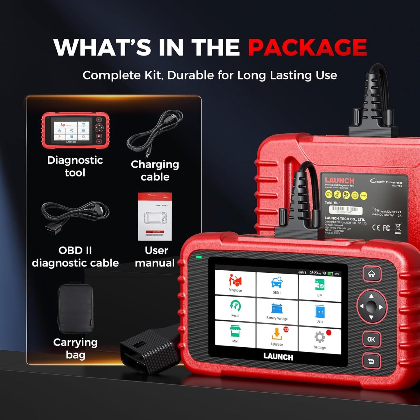 LAUNCH OBD2 Scanner CRP123X V2.0, 2025 Lifetime