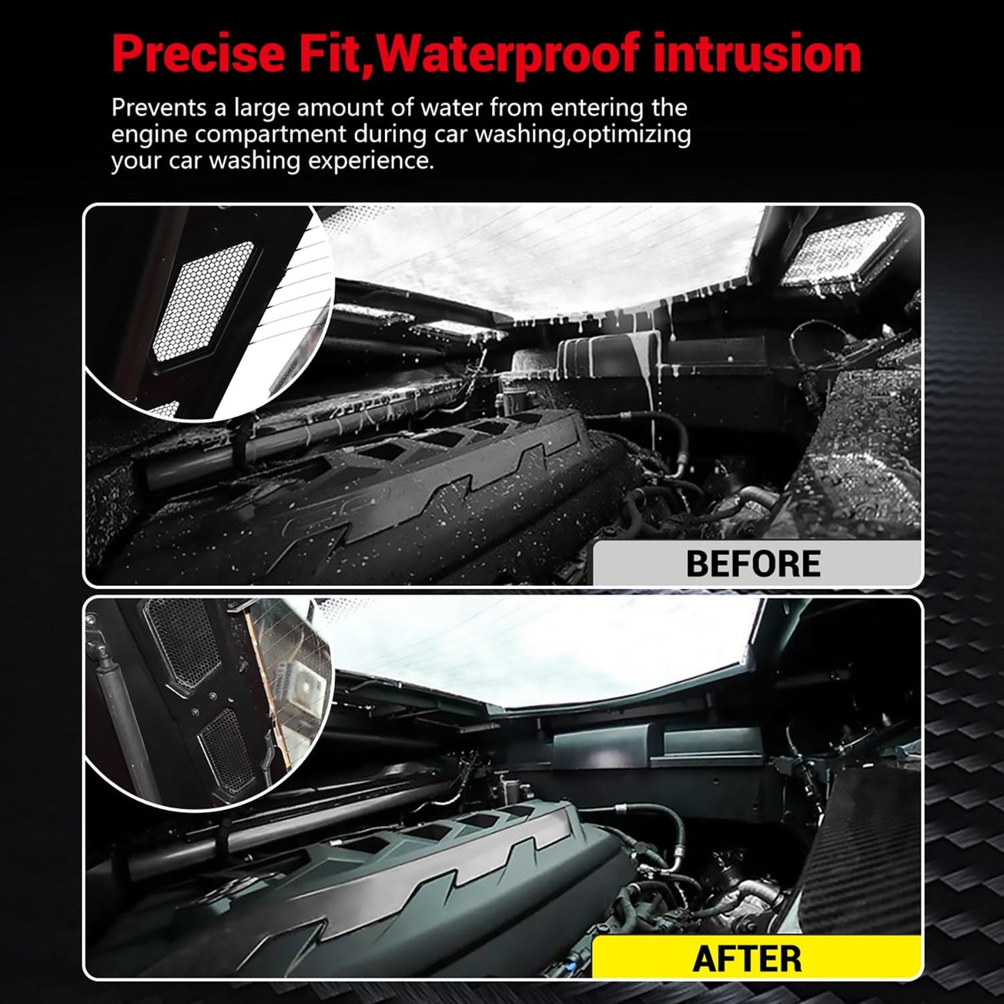 Dry Bay Vent Blocks and Rear Window Spoiler,Rear Hatch Hood Car