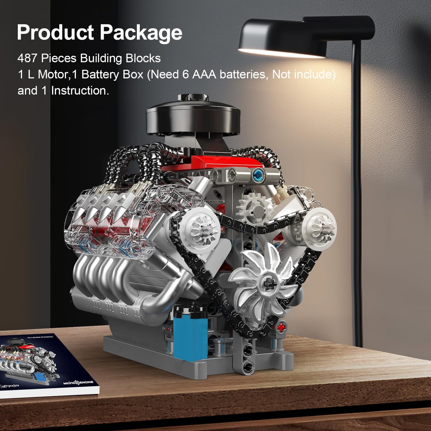 Mould King 10171 V8 Engine Model Kit That Works