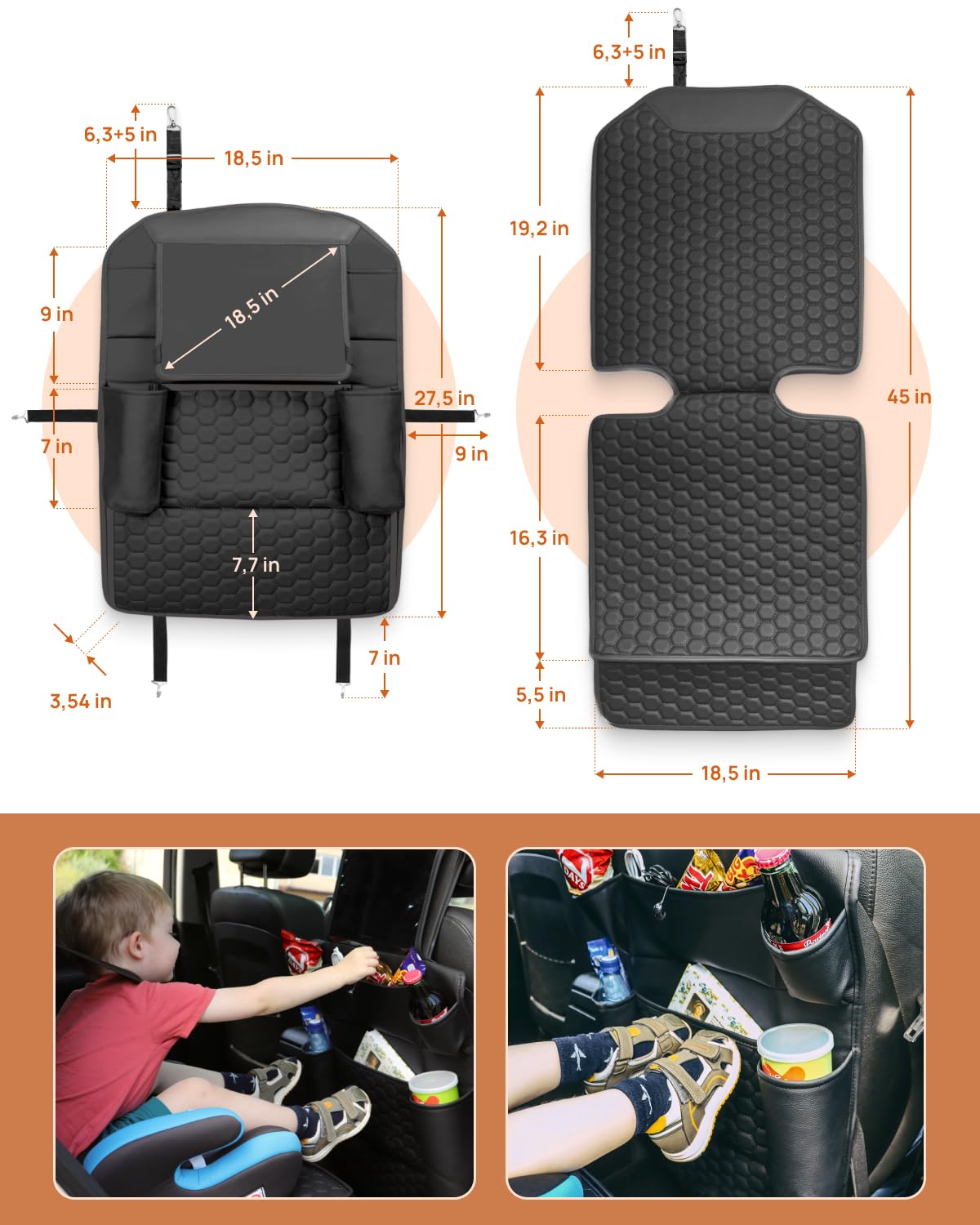 Premium Leather Car Seat Protector for Child Car Seat Cover