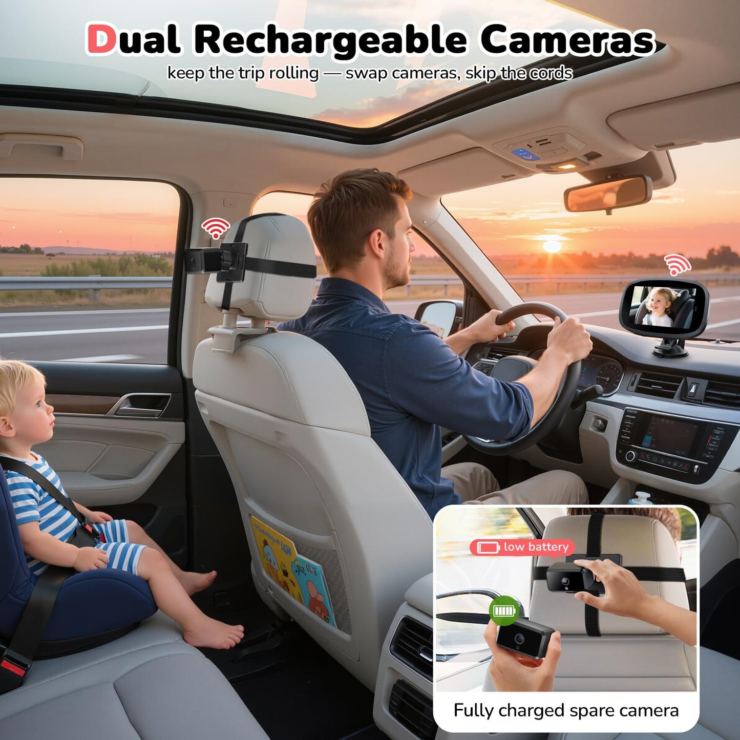 Itomoro Dual Baby Car Camera – 5" HD Monitor