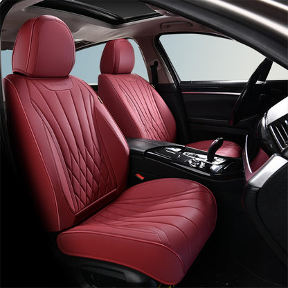FLORICH 5-Piece Leather Seat Covers – Brown/Beige