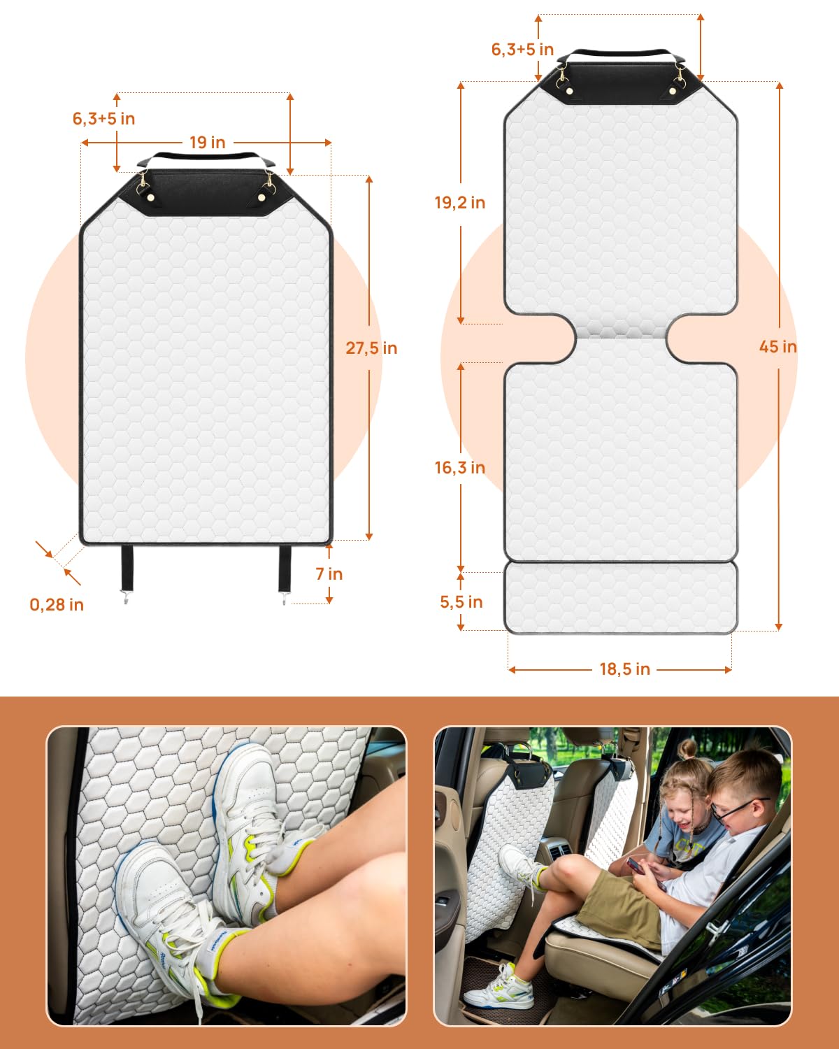 Premium Leather Car Seat Protector for Child Car Seat Cover