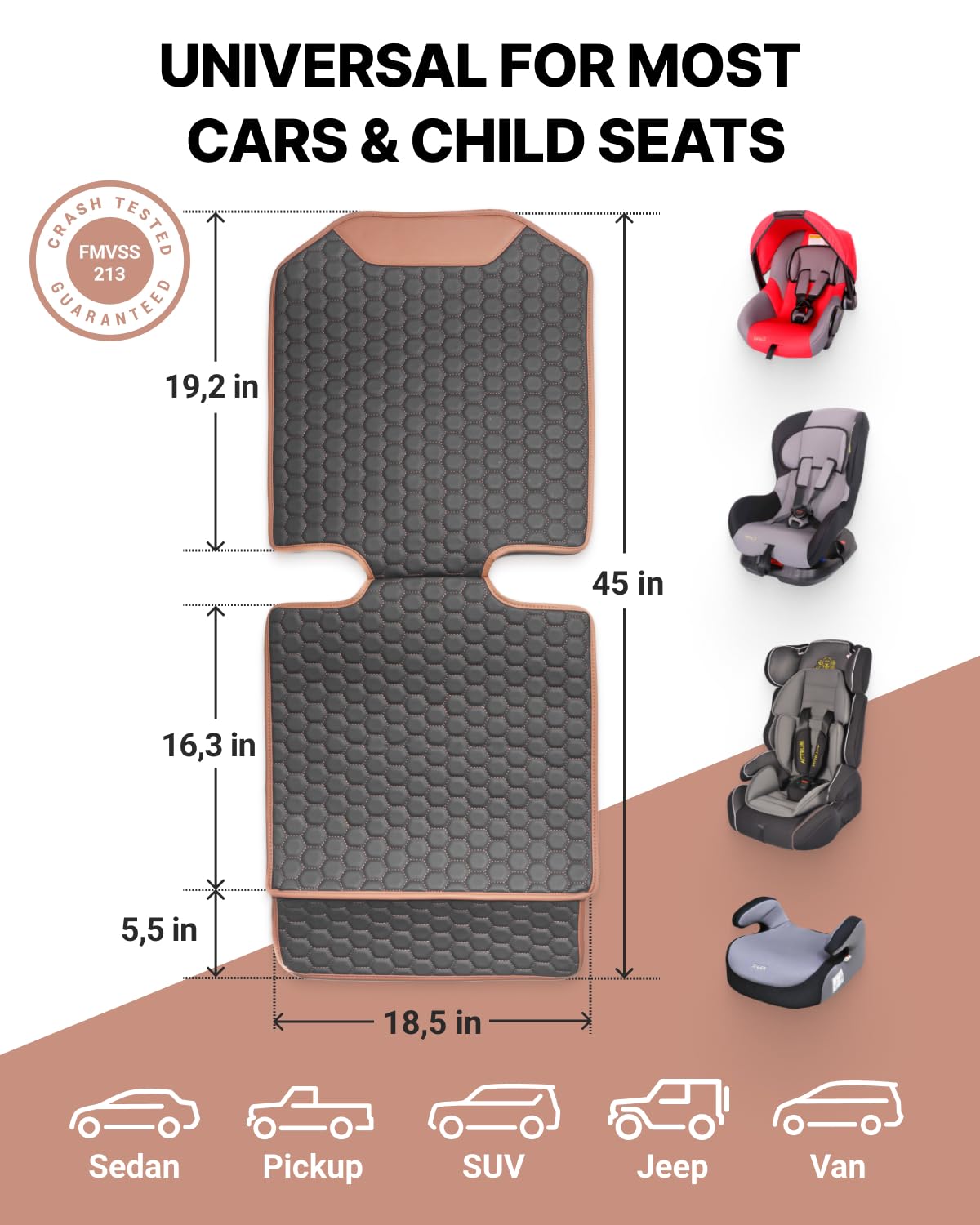 Premium Leather Car Seat Protector for Child Car Seat Cover
