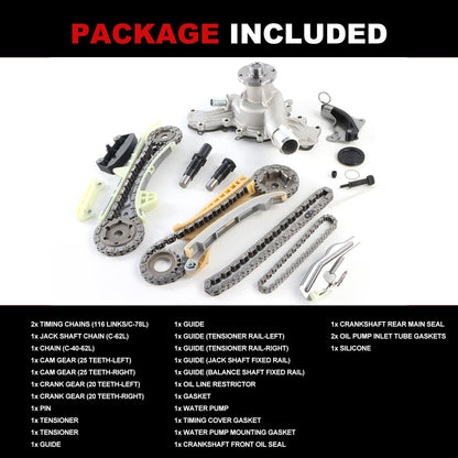 Engine Timing Chain Kit Oil Pump Water Pump Phasers