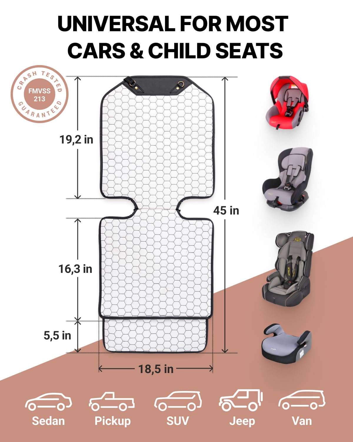 Premium Leather Car Seat Protector for Child Car Seat Cover