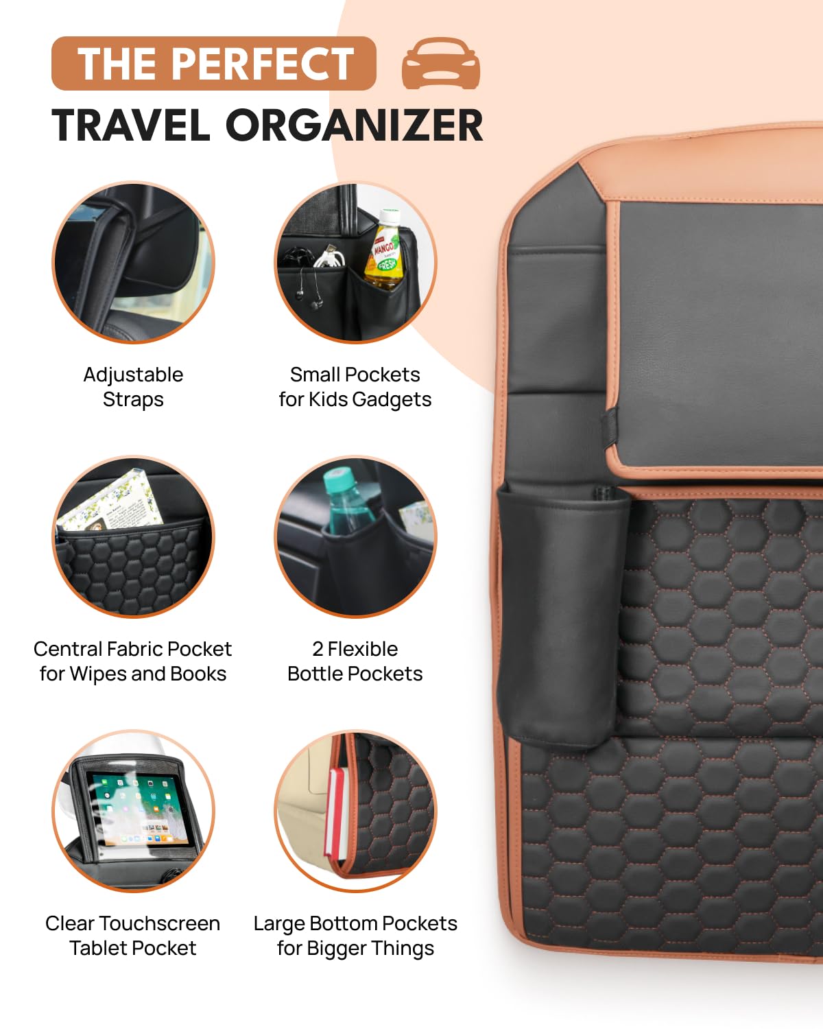 Premium Leather Car Seat Protector for Child Car Seat Cover