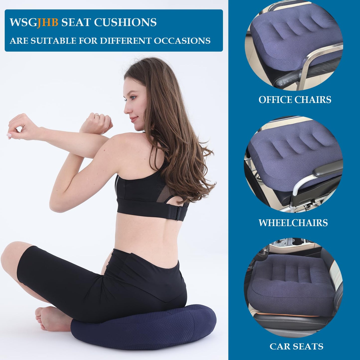 WSGJHB Seat Cushion – Posture Support (Black)