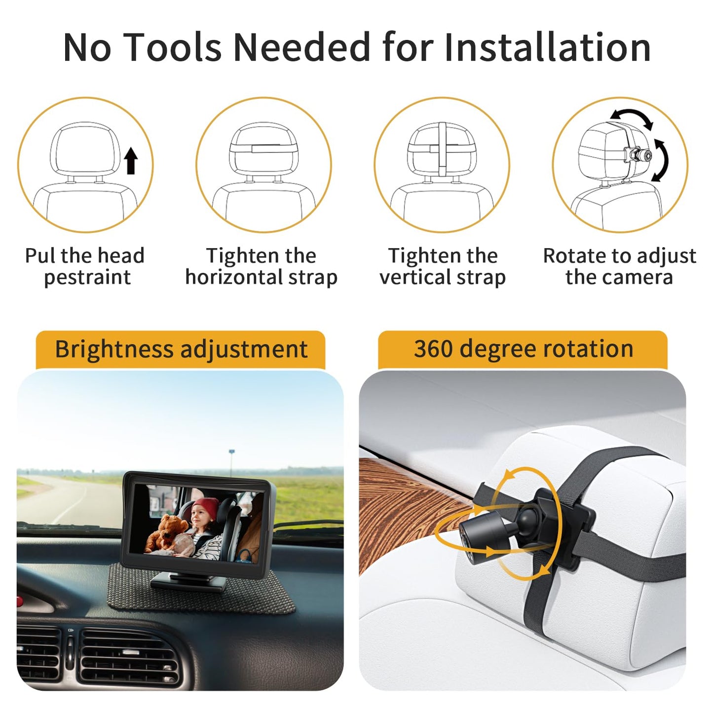Itomoro Dual Baby Car Camera – 5” 1080P