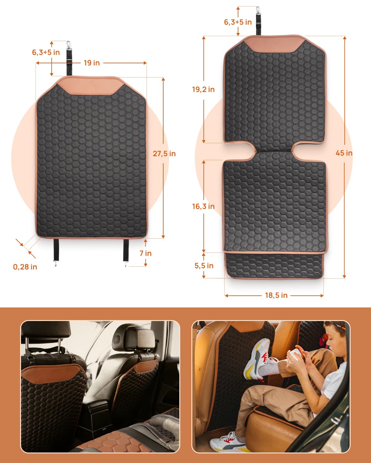 Premium Leather Car Seat Protector for Child Car Seat Cover