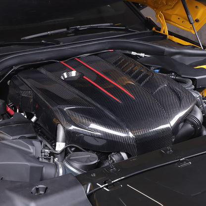 Daeiclru Real Carbon Fiber Engine Bay Cover Fit for Toyota Supra