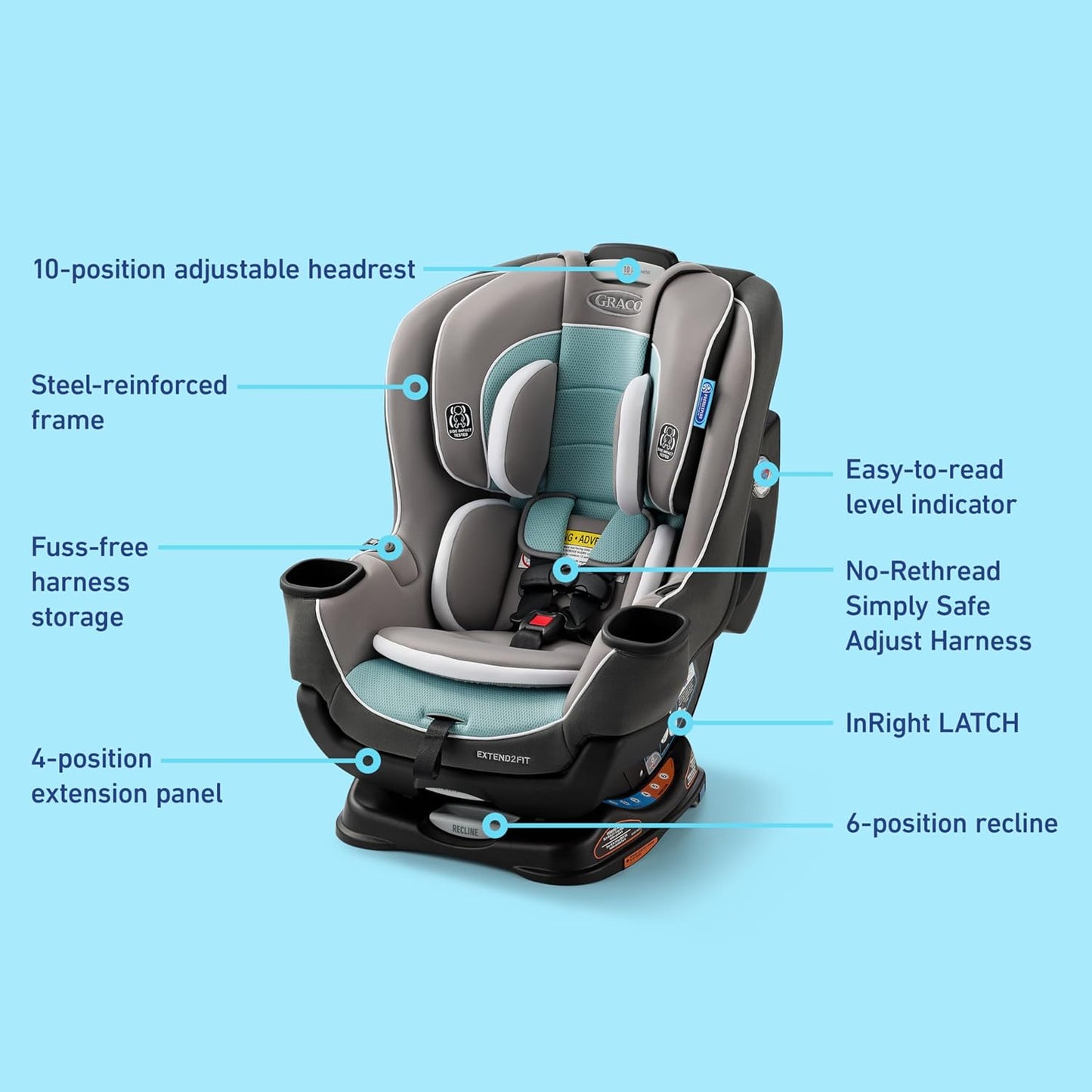 Graco Extend2Fit Convertible Baby Car Seat