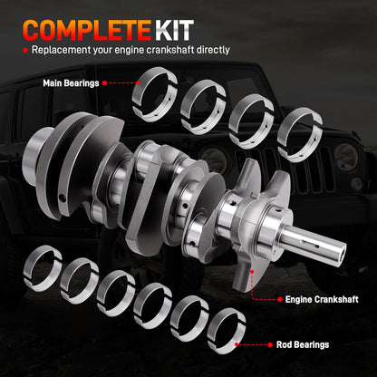 3.6L Engine Crankshaft and Bearing Kit Compatible with Chrysler
