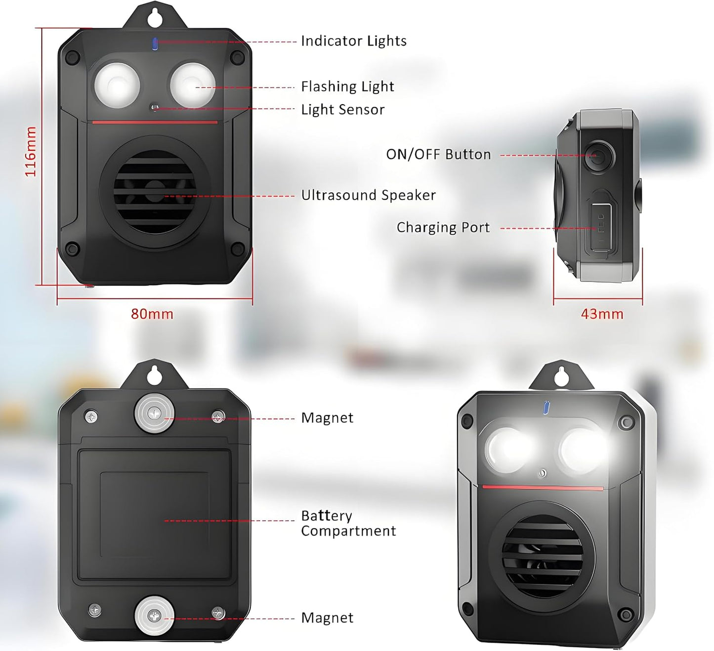 Ultrasonic Rat Repeller – Car & Outdoor