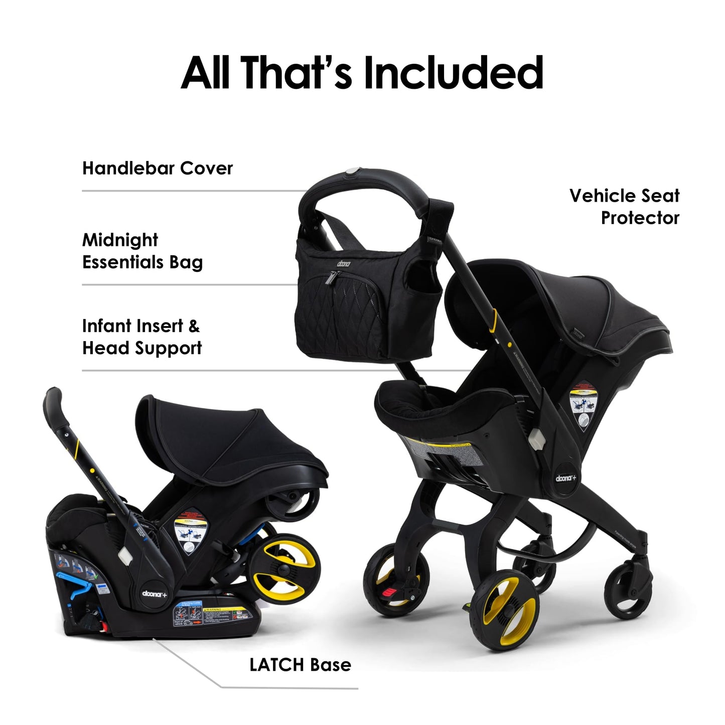 Doona Car Seat & Stroller, Nitro Black - All-in-One Travel System