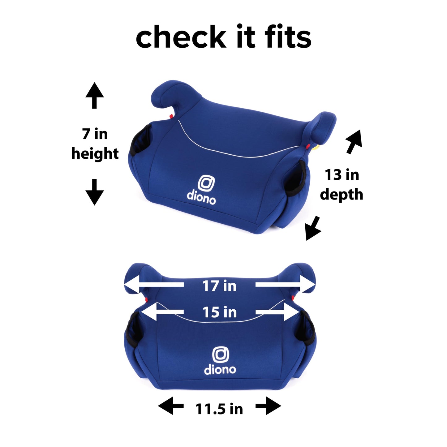 Diono Solana, No Latch, Single Backless Booster Car Seat