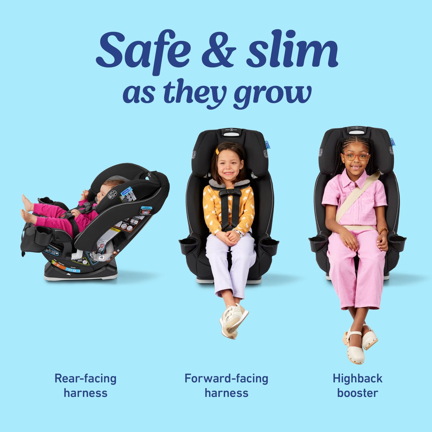 Graco SlimFit  Convertible Car Seat,Ultra-Space-Saving Design