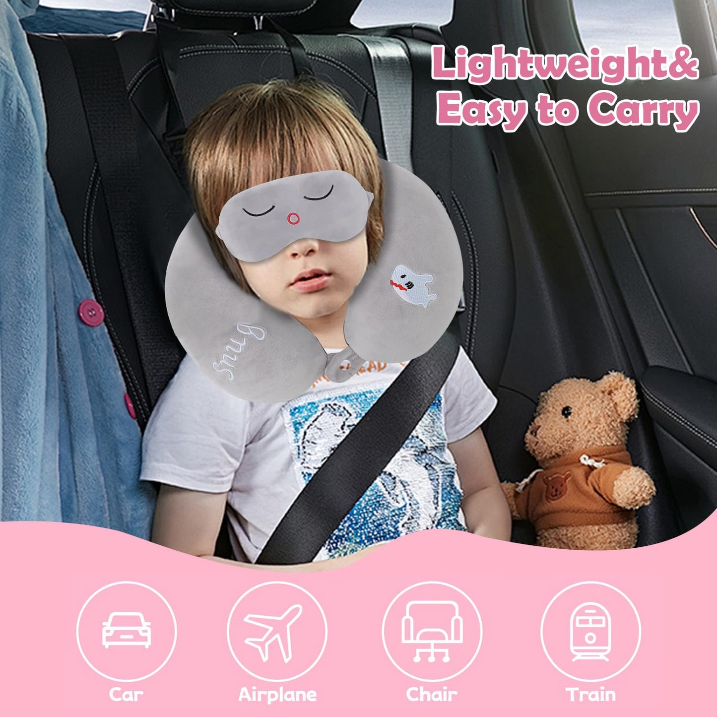 MOOB Car Seat Pillow for Toddlers,Helps Support Head