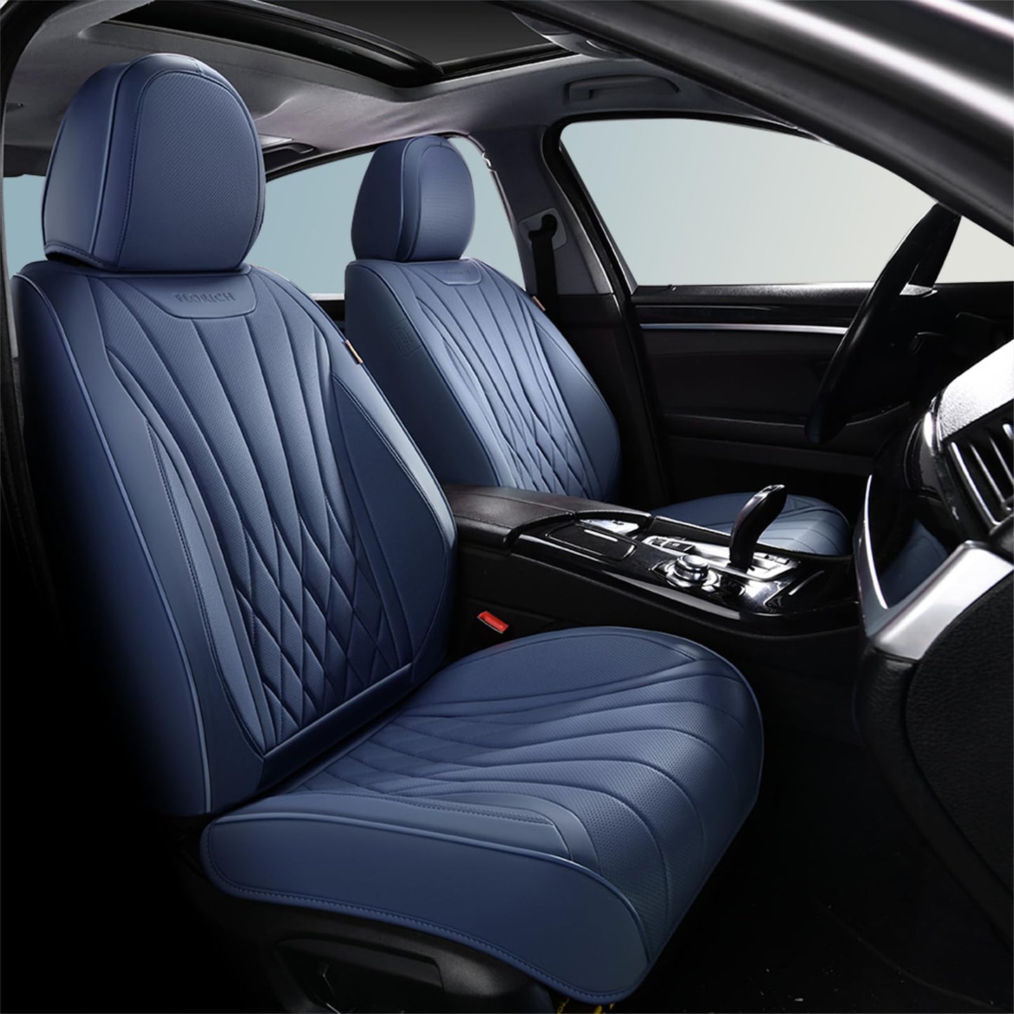 FLORICH 5-Piece Leather Seat Covers – Brown/Beige