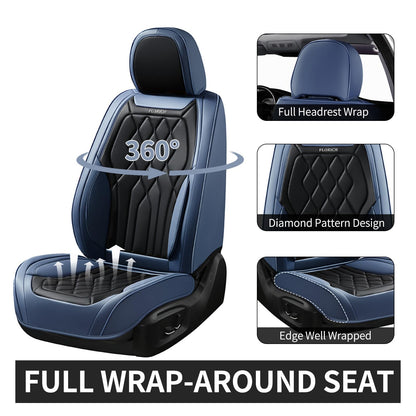 FLORICH 5-Piece Leather Seat Covers – Brown/Beige