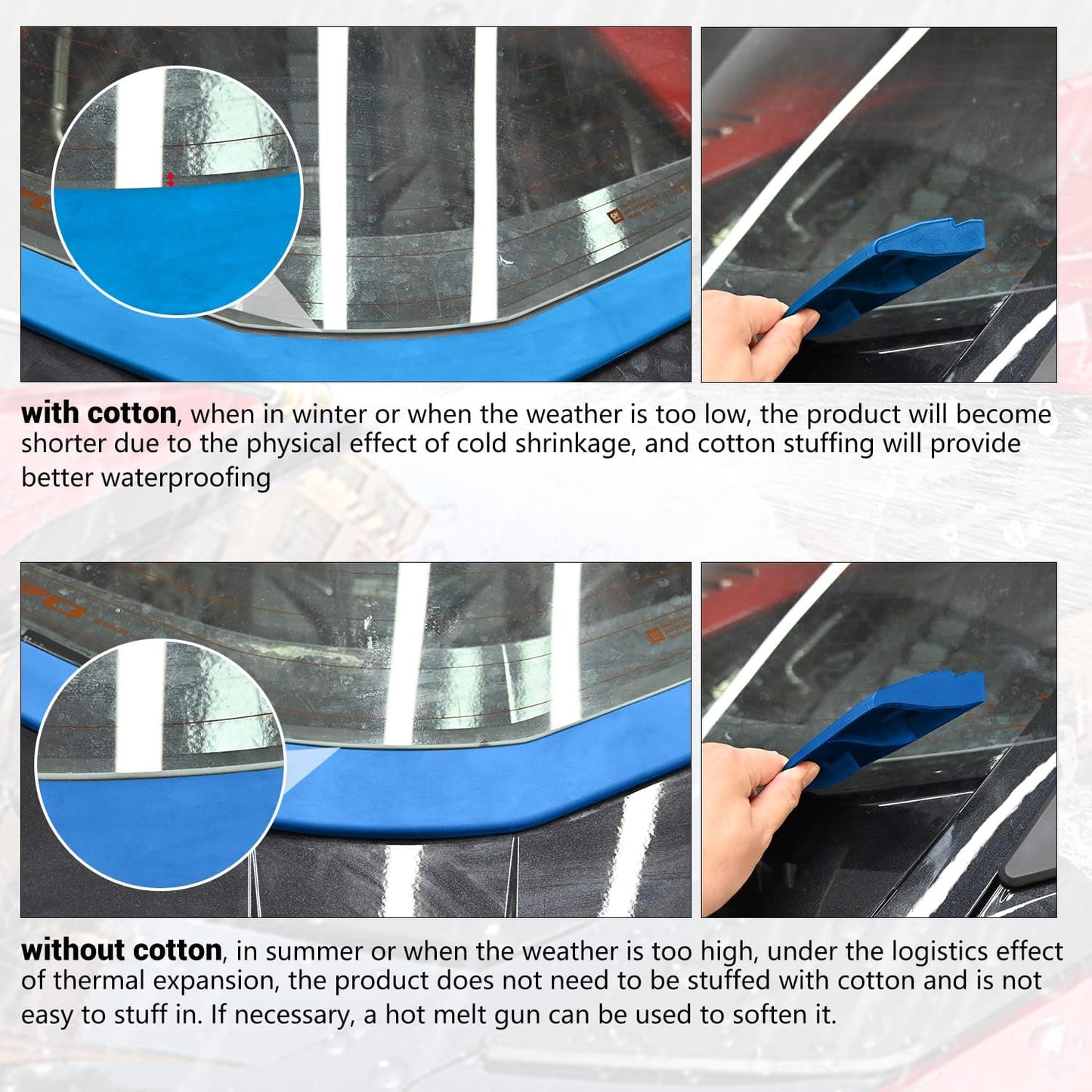 Dry Bay Vent Blocks and Rear Window Spoiler,Rear Hatch Hood Car