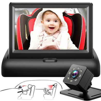 Baby Car Mirror with 4.3 HD Night Vision Function Display Car