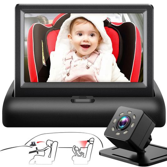 Baby Car Mirror with 4.3 HD Night Vision Function Display Car