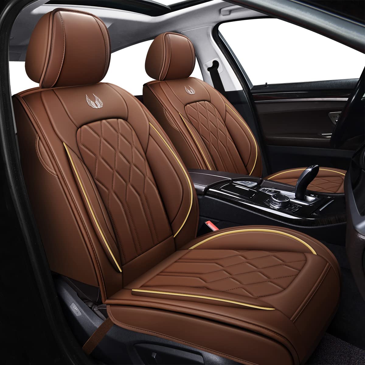 OASIS AUTO Waterproof Leather Seat Covers – Coffee