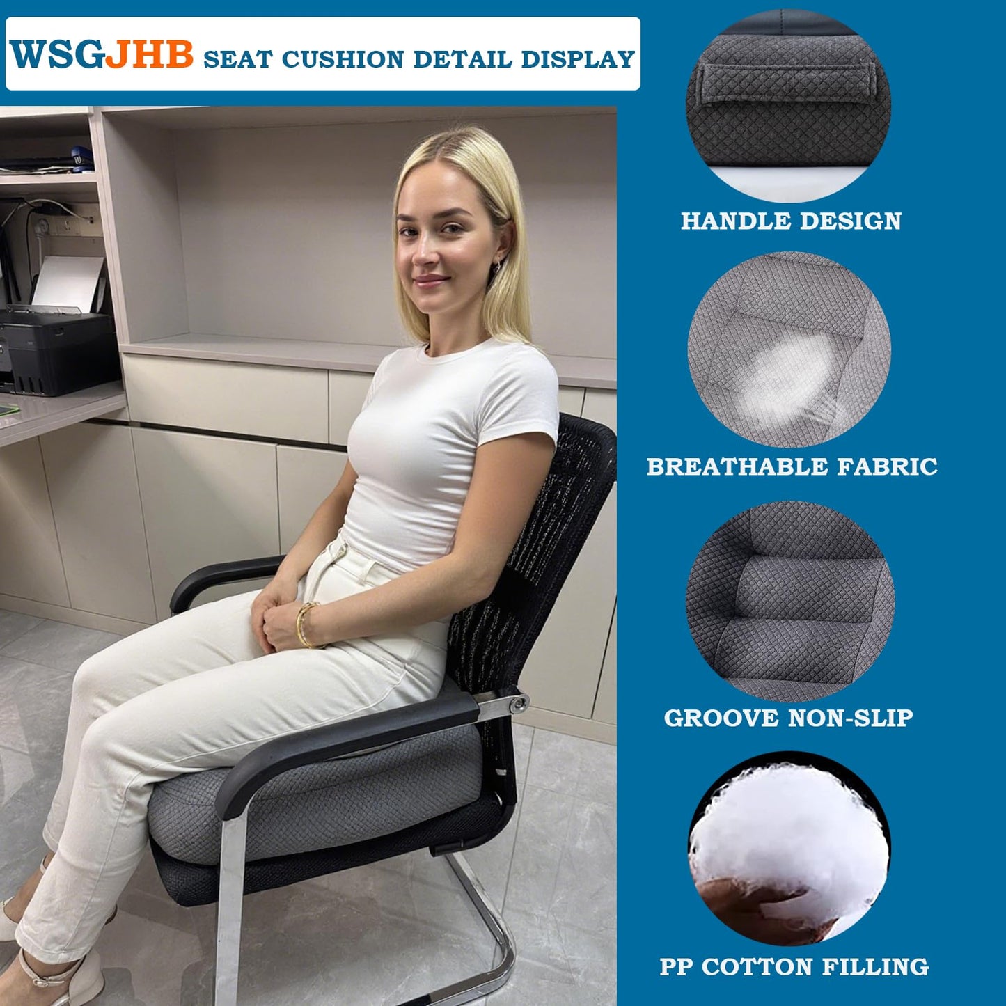 WSGJHB Seat Cushion – Posture Support (Black)