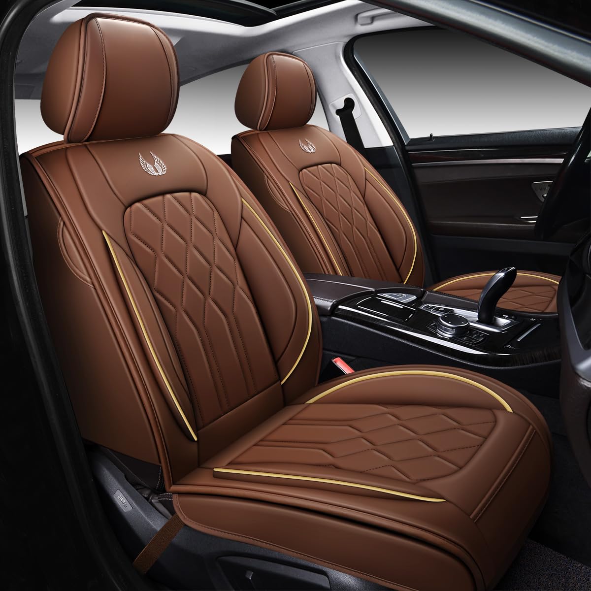 OASIS AUTO Waterproof Leather Seat Covers – Coffee