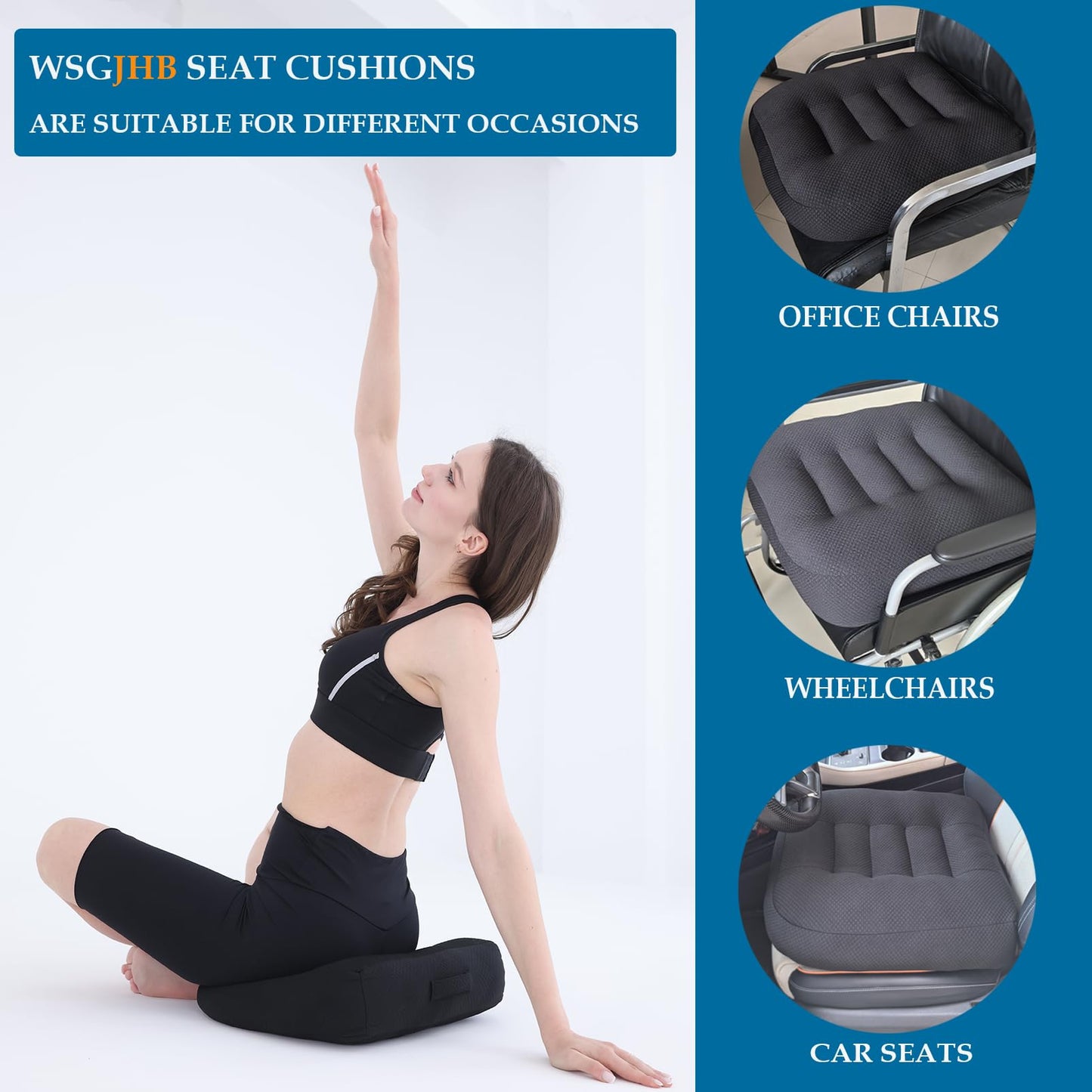 WSGJHB Seat Cushion – Posture Support (Black)