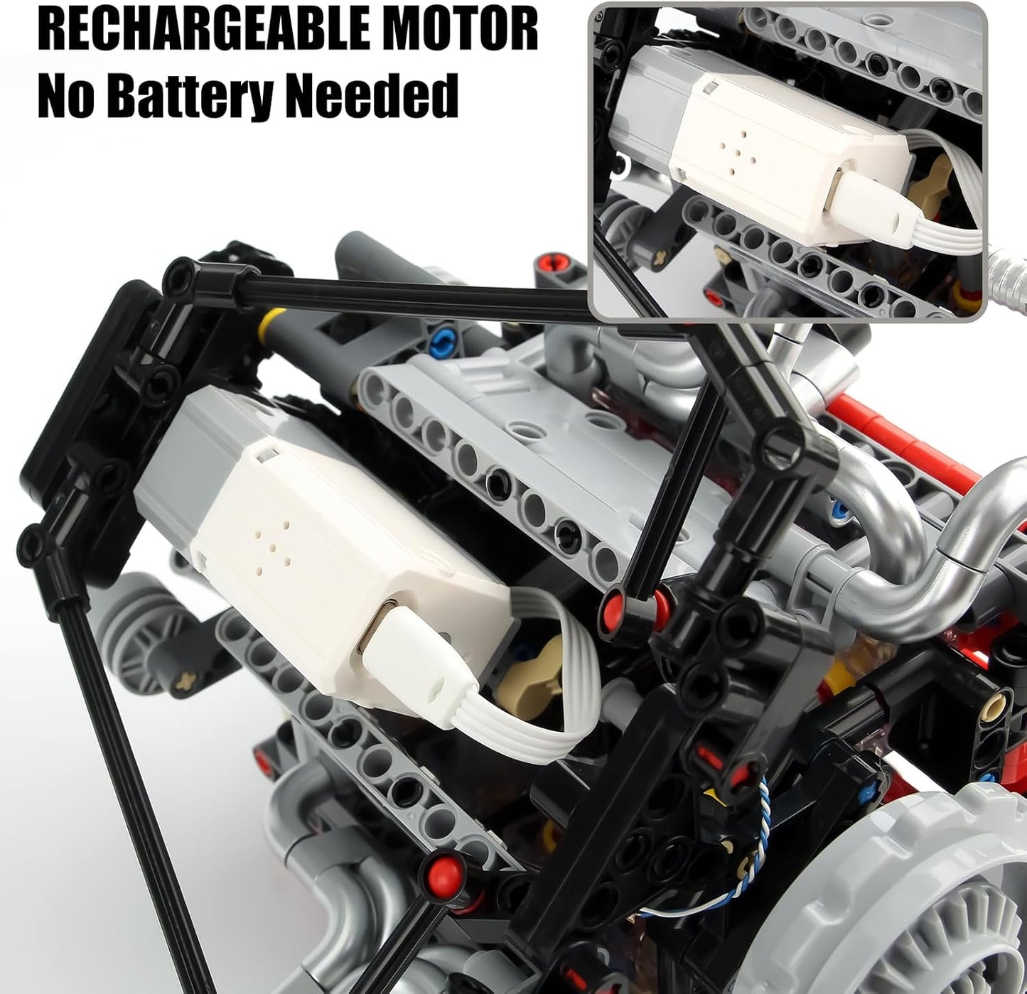 V8 Engine Model Kit – 660PCS, LED & APP Controlled STEM Kit