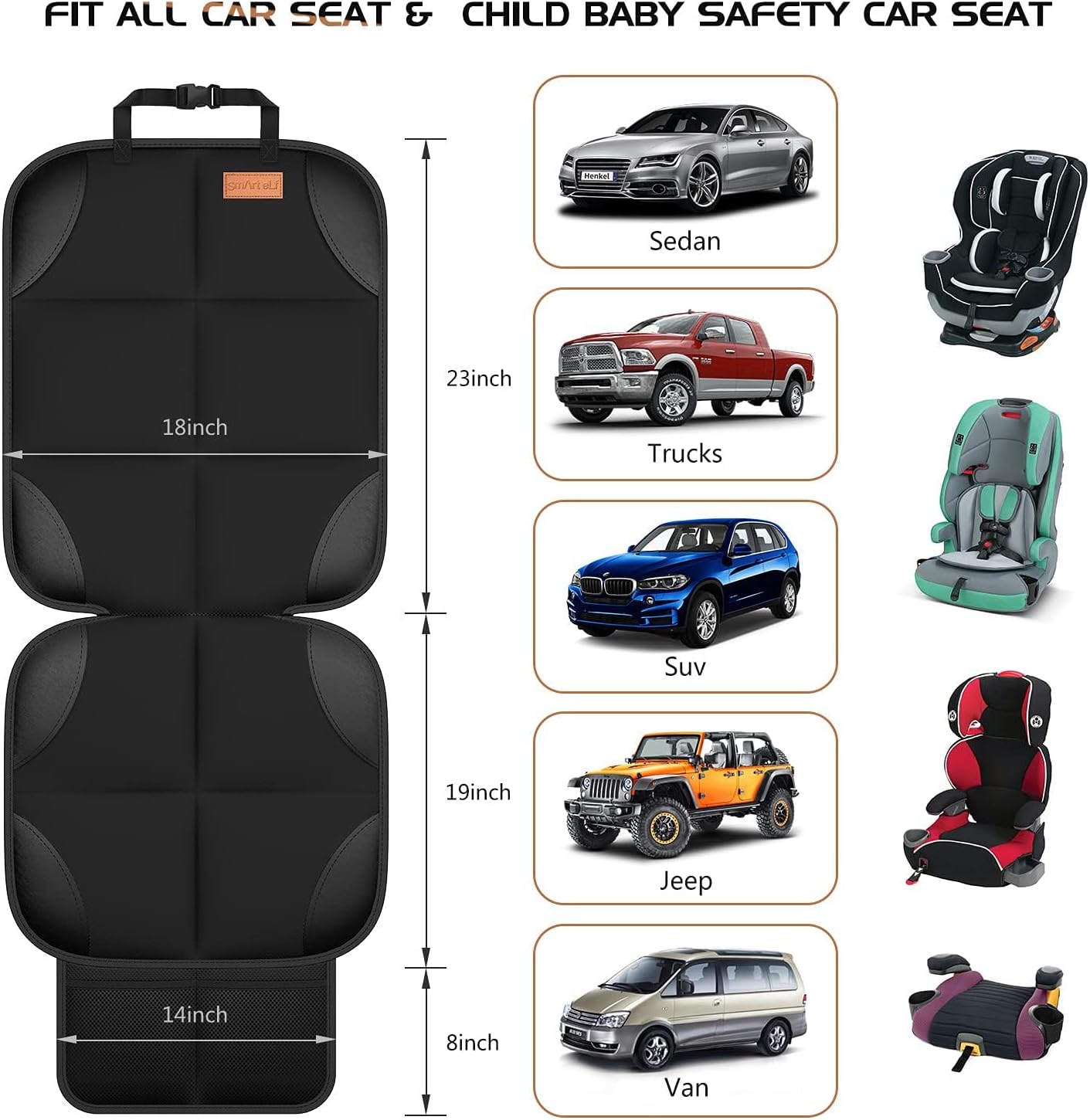 SMART ELF Car Seat Protectors – 16-Pack