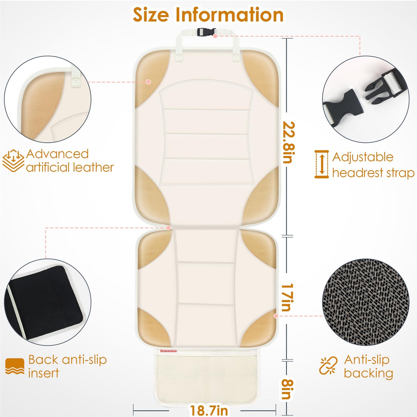 Sinvitron Car Seat Protector for Child Car Seat - Waterproof