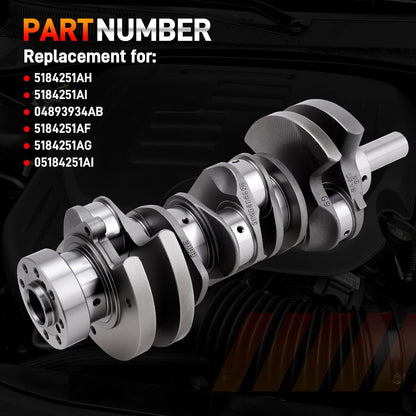 3.6L Engine Crankshaft and Bearing Kit Compatible with Chrysler