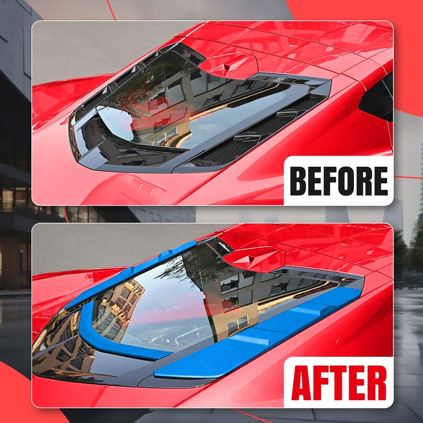 Dry Bay Vent Blocks and Rear Window Spoiler,Rear Hatch Hood Car
