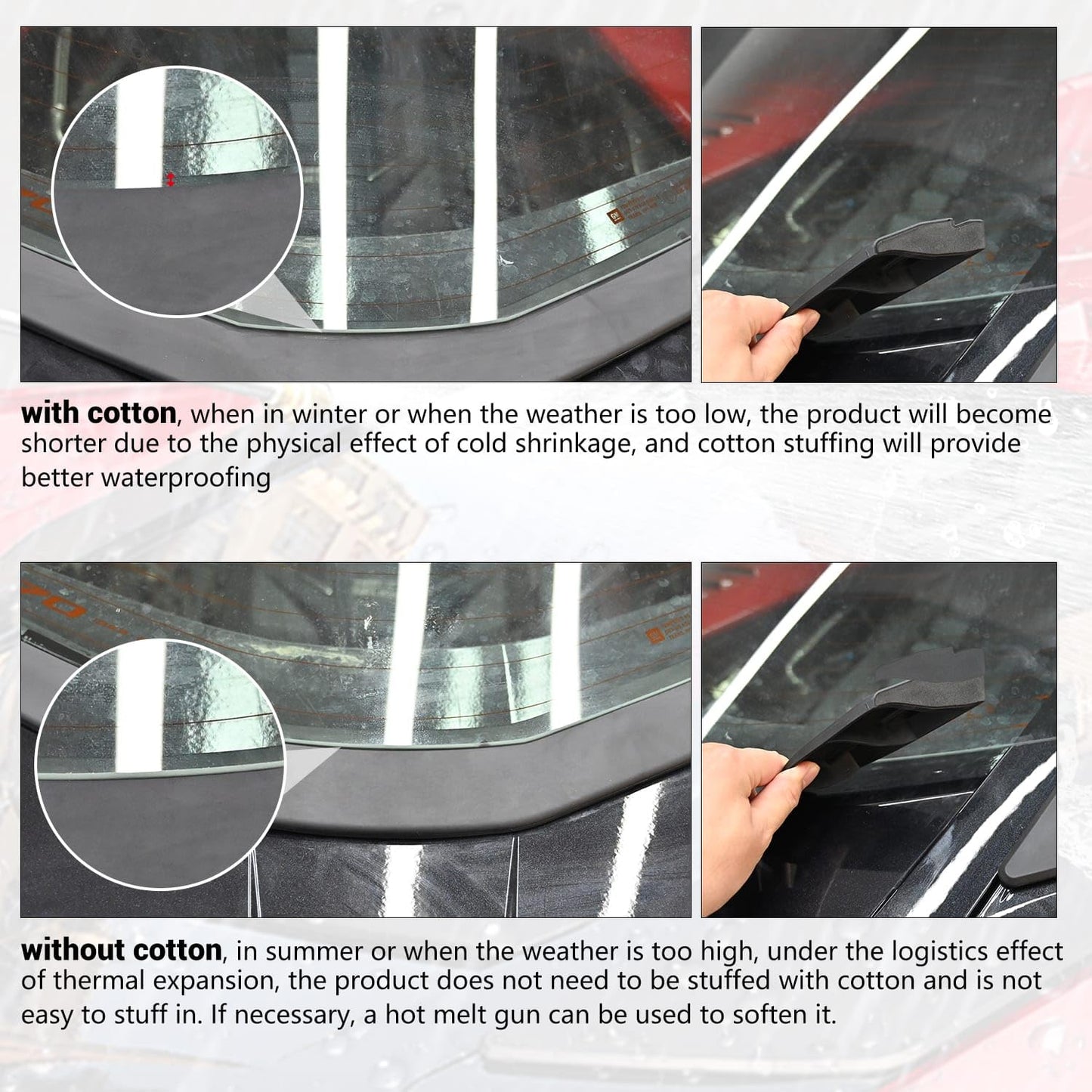 Dry Bay Vent Blocks and Rear Window Spoiler,Rear Hatch Hood Car