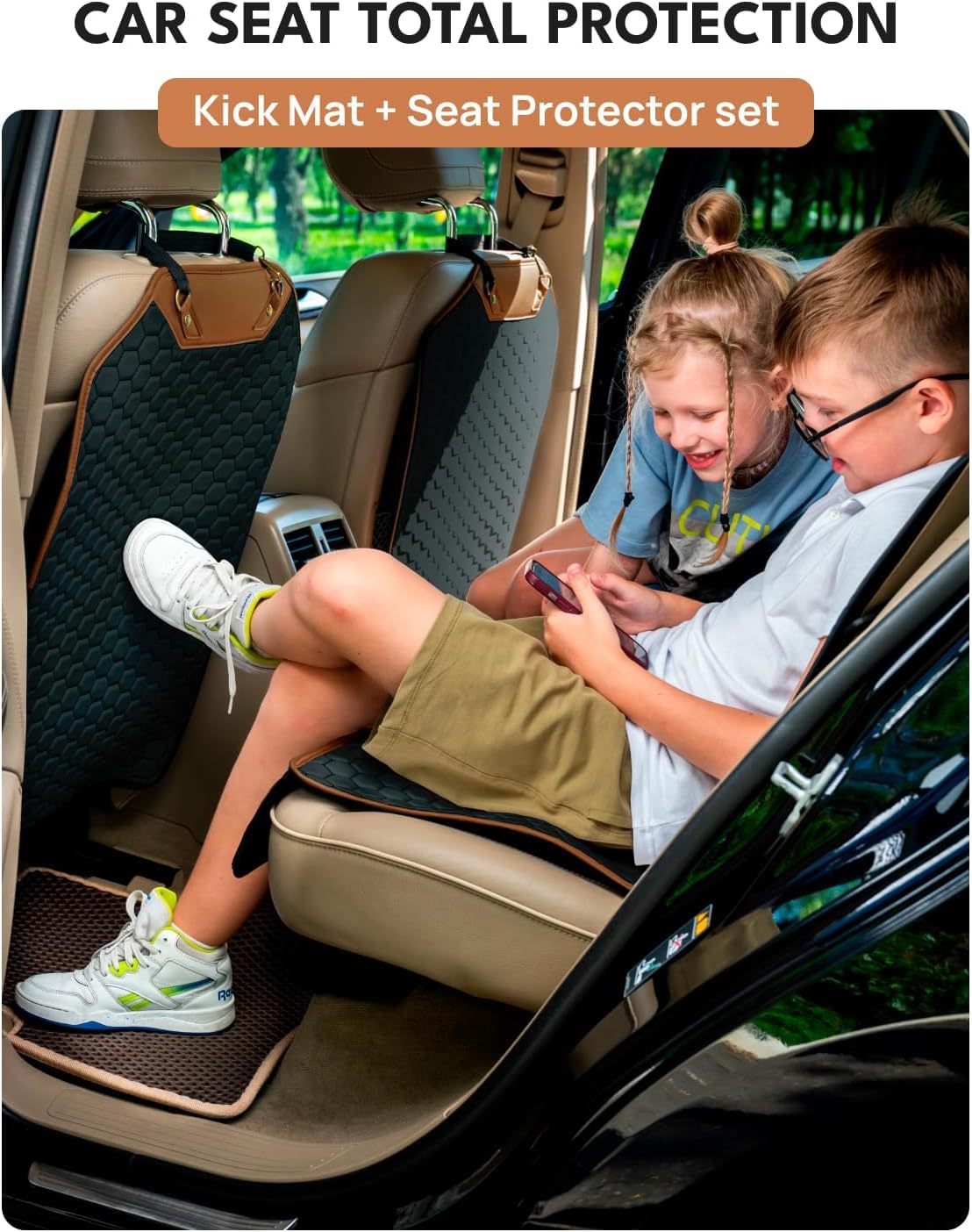 Premium Leather Car Seat Protector for Back Seat