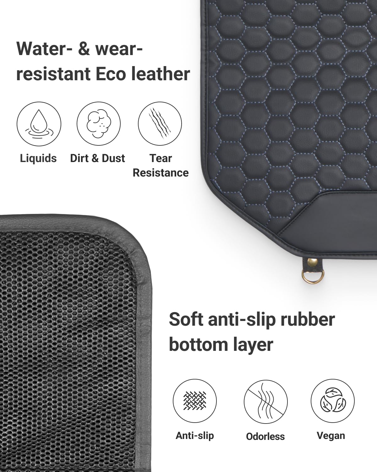 Premium Leather Car Seat Protector for Back Seat