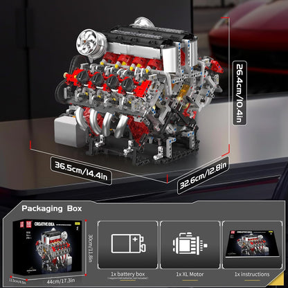 Mould King 10130 V8 Engine Model Kit That Works