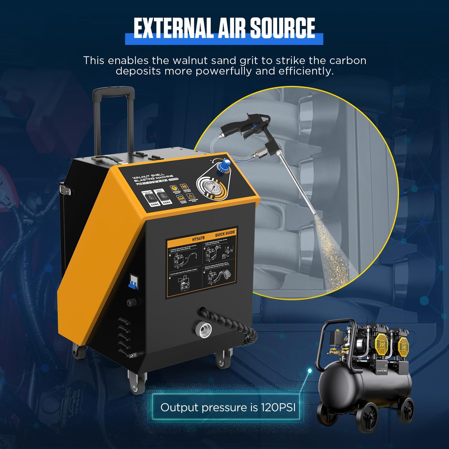 Walnut Blaster Cleaner, HTS558 Automotive Engine