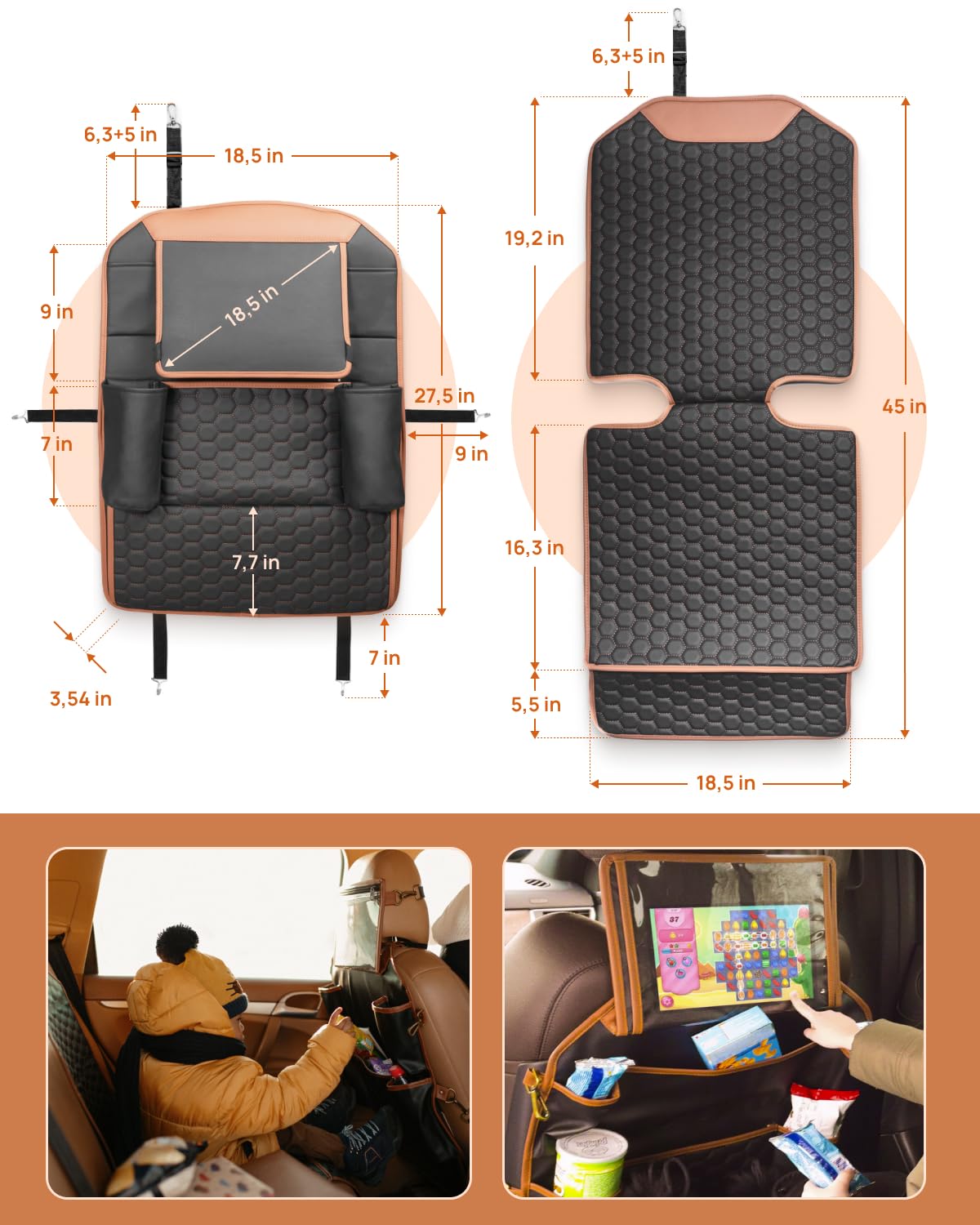 Premium Leather Car Seat Protector for Child Car Seat Cover