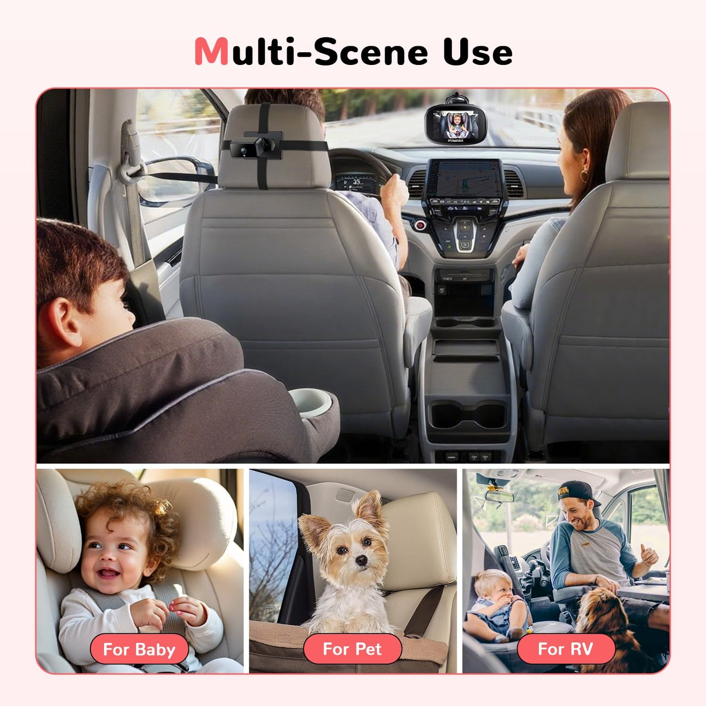 Itomoro Dual Baby Car Camera – 5" HD Monitor